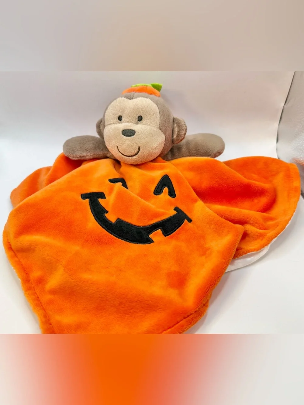 Carter's Plush Security Blanket, Pumpkin Monkey Halloween stuffy